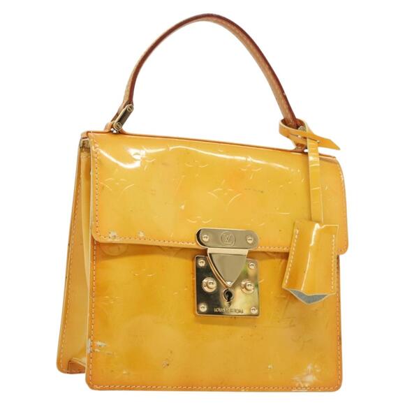 LOUIS VUITTON Monogram Vernis Spring Street Bag Lime Yellow M91068 - Picture 1 of 12